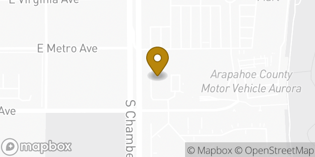 Map showing the location of Papa Johns in Aurora, CO 80017