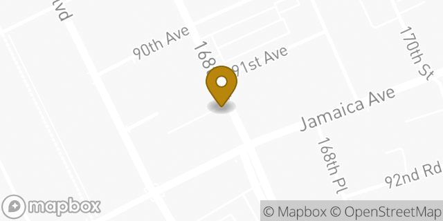 Map showing the location of Bank Of America in Jamaica, NY 11432