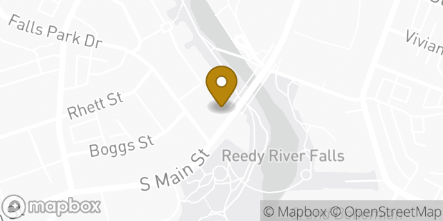 Map showing the location of Starbucks in Greenville, SC 29601