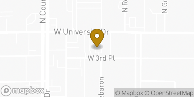 Map showing the location of Sonic Drive In in Mesa, AZ 85201