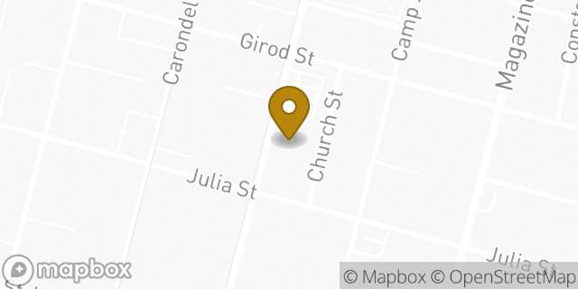 Map showing the location of HOTWORX Warehouse District in New Orleans, LA 70130