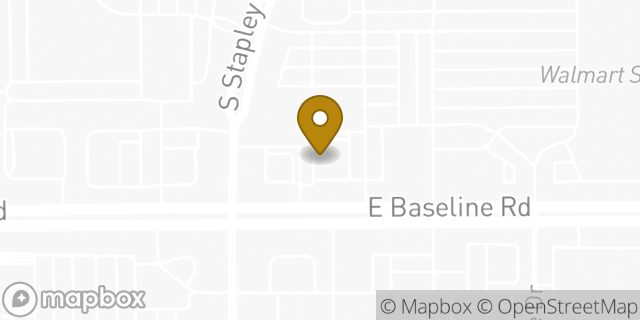 Map showing the location of Dunkin' in Mesa, AZ 85204