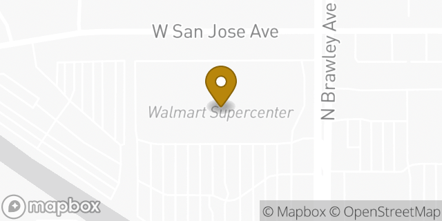 Map showing the location of Walmart in Fresno, CA 93722