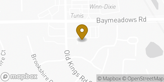 Map showing the location of Papa Johns Pizza in Jacksonville, FL 32217
