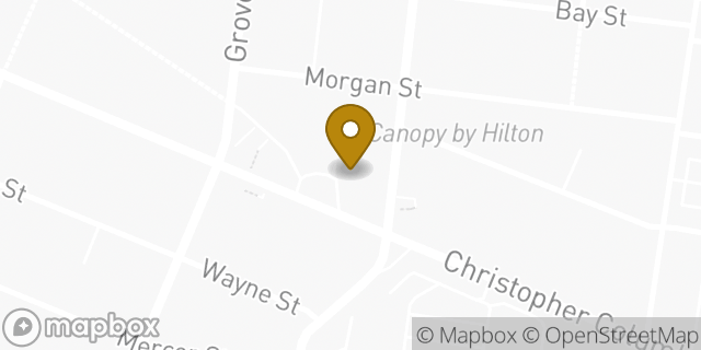 Map showing the location of Starbucks in Jersey City, NJ 07302