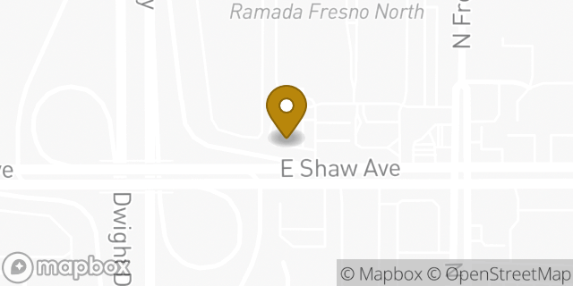 Map showing the location of Starbucks in Fresno, CA 93710