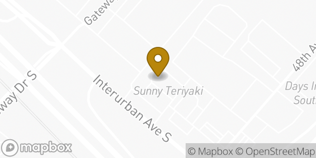 Map showing the location of Starbucks in Tukwila, WA 98168