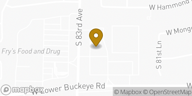 Map showing the location of 83rd Lower Buckeye in Phoenix, AZ 85043