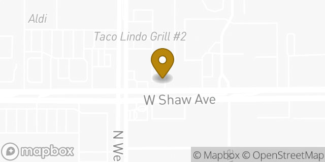 Map showing the location of Fresno, CA (Shaw) in Fresno, CA 93711
