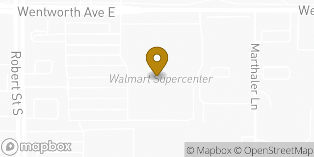 Map showing the location of Walmart in West St Paul, MN 55118