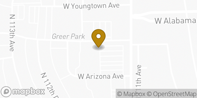 Map showing the location of Paws Choose Us in Youngtown, AZ 85363
