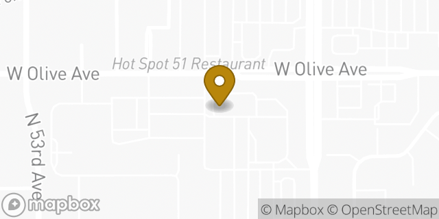 Map showing the location of Dunkin' in Glendale, AZ 85302