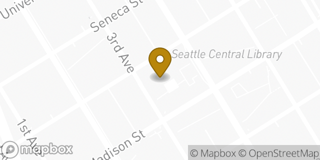 Map showing the location of Bank Of America in Seattle, WA 98101