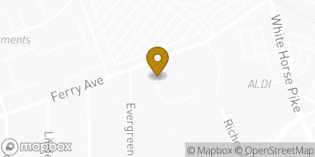 Map showing the location of Aldi in Oaklyn, NJ 08107