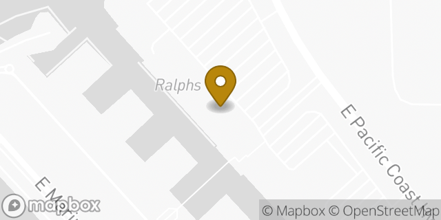 Map showing the location of Buffalo Wild Wings in Long Beach, CA 90803