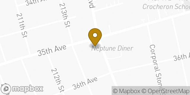 Map showing the location of Dunkin' in New York, NY 11361