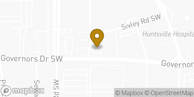 Map showing the location of Starbucks in Huntsville, AL 35801