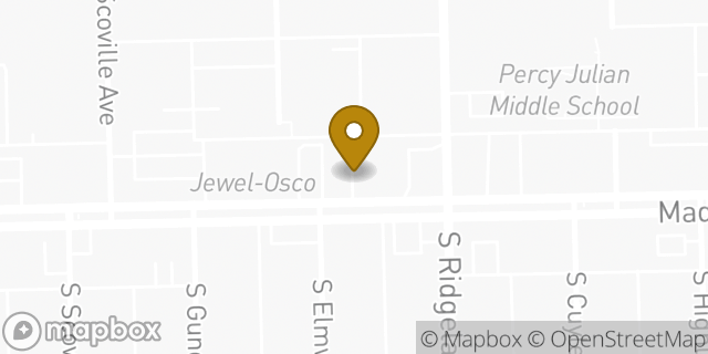 Map showing the location of Avis Car Rental in Oak Park, IL 60302