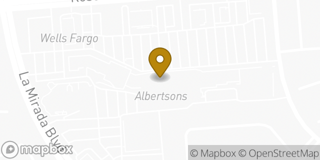Map showing the location of Starbucks in La Mirada, CA 90638