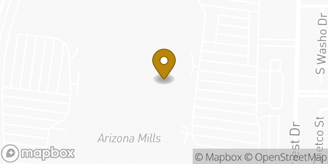 Map showing the location of Kids Foot Locker in Tempe, AZ 85282