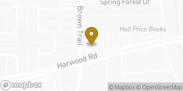 Map showing the location of 7-Eleven in Bedford, TX 76021