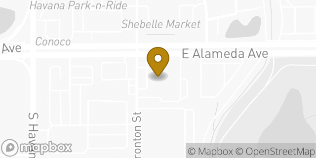 Map showing the location of ATM 7ELEVEN-FCTI in Aurora, CO