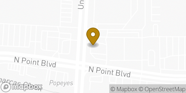 Map showing the location of Bank of America in Winston-Salem, NC 27106
