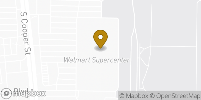 Map showing the location of Walmart Supercenter in Arlington, TX 76017