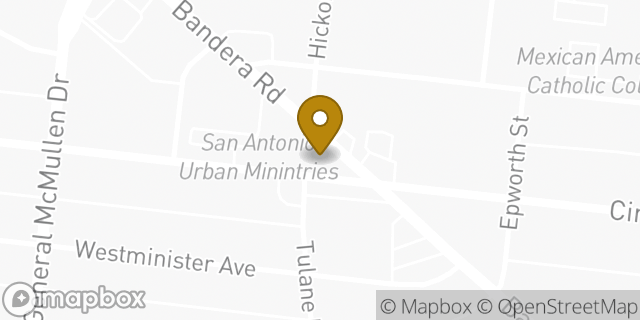 Map showing the location of Bandera in San Antonio, TX 78228