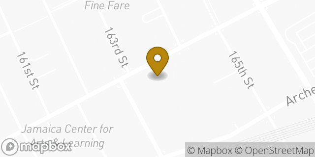 Map showing the location of Dunkin' in Jamaica, NY 11432