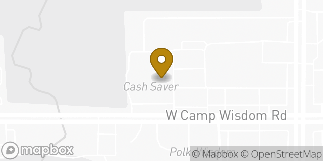 Map showing the location of AutoZone in Dallas, TX 75232