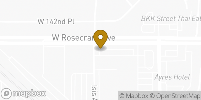 Map showing the location of Starbucks in Hawthorne, CA 90250