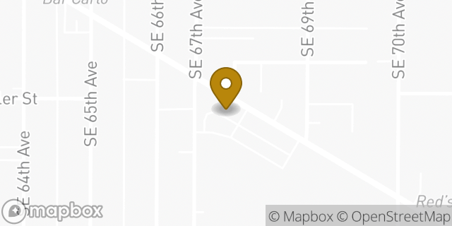 Map showing the location of Portland, OR (Dutch Bros Foster) in Portland, OR 97206