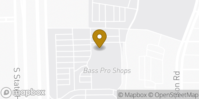 Map showing the location of Bass Pro Shops in Grand Prairie, TX 75052