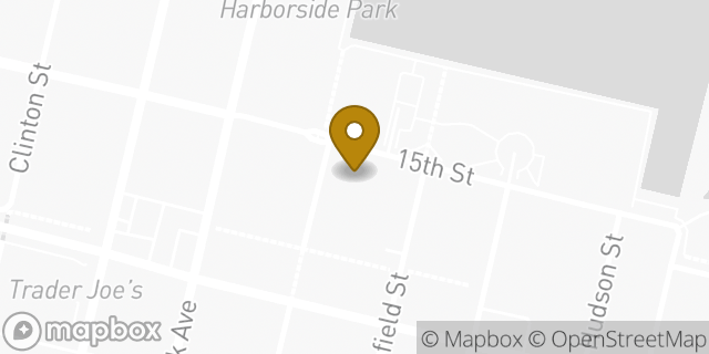 Map showing the location of Budget Car Rental in Hoboken, NJ 07030