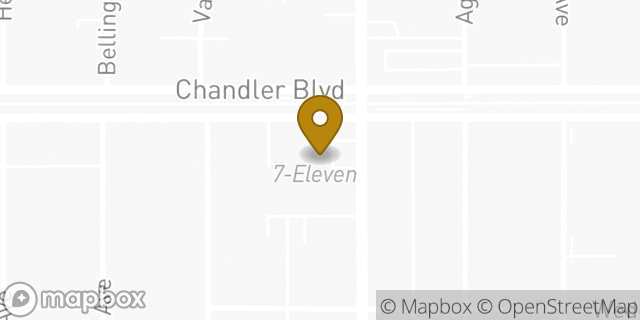Map showing the location of 7-Eleven in North Hollywood, CA 91607