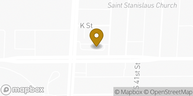 Map showing the location of Starbucks Coffee Company in Omaha, NE 68107