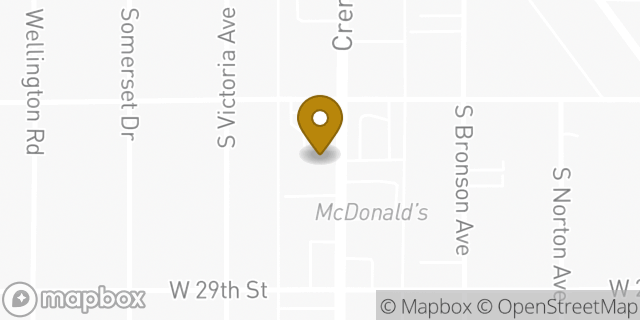 Map showing the location of Subway in Los Angeles, CA 90016