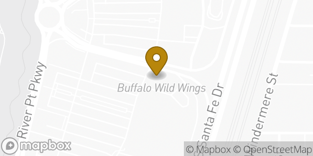 Map showing the location of Buffalo Wild Wings in Sheridan, CO 80110