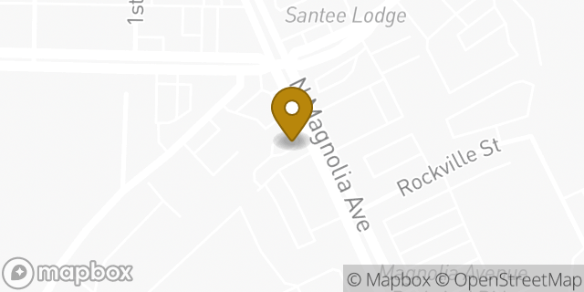 Map showing the location of Starbucks in Santee, CA 92071