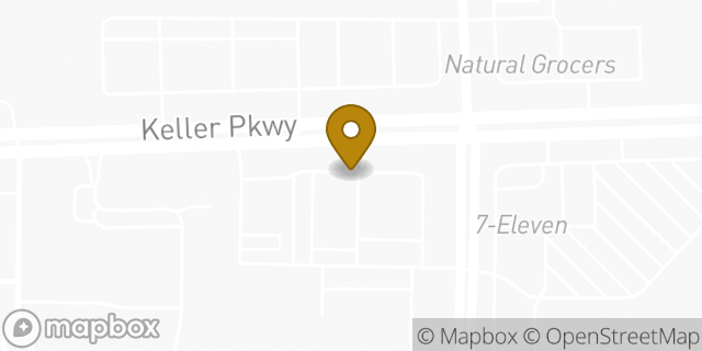 Map showing the location of Bank Of America in Keller, TX 76248