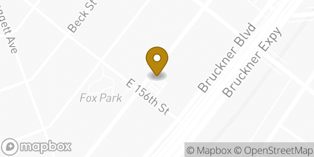 Map showing the location of Dunkin' in New York, NY 10455