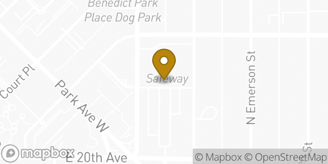 Map showing the location of Safeway in Denver, CO 80205