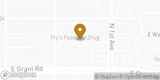 Map showing the location of Starbucks in Tucson, AZ 85705