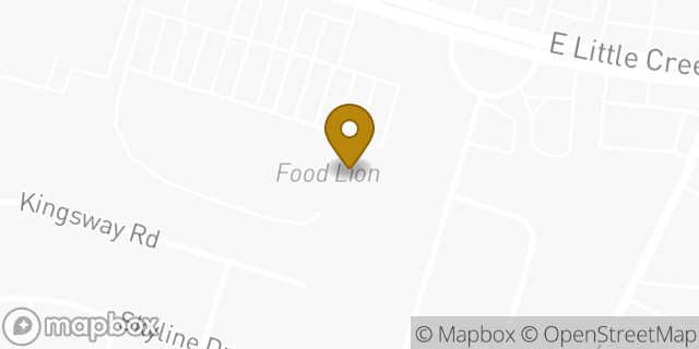 Map showing the location of Food Lion in Norfolk, VA 23518