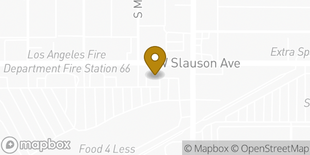 Map showing the location of Starbucks in Los Angeles, CA 90047