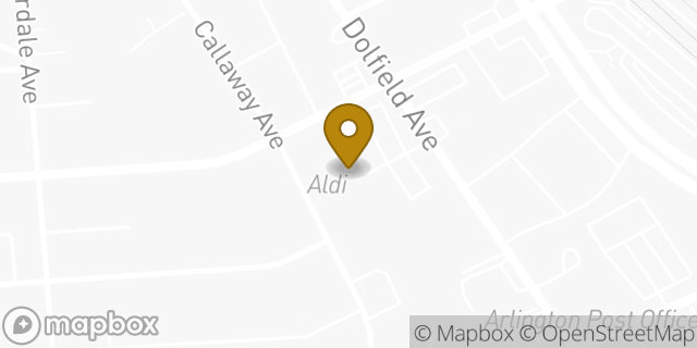 Map showing the location of Aldi in Baltimore, MD 21215