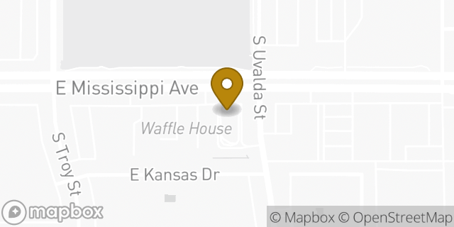Map showing the location of McDonald's in Aurora, CO 80012