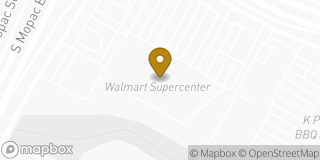 Map showing the location of Walmart in Austin, TX 78735
