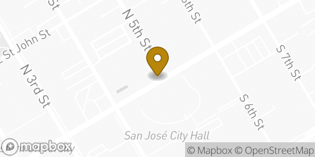 Map showing the location of Starbucks in San Jose, CA 95113